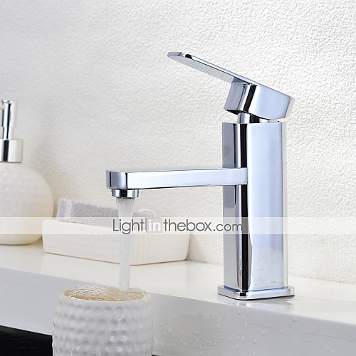 

Bathroom Sink Faucet - Rain Shower Chrome Centerset Single Handle One Hole