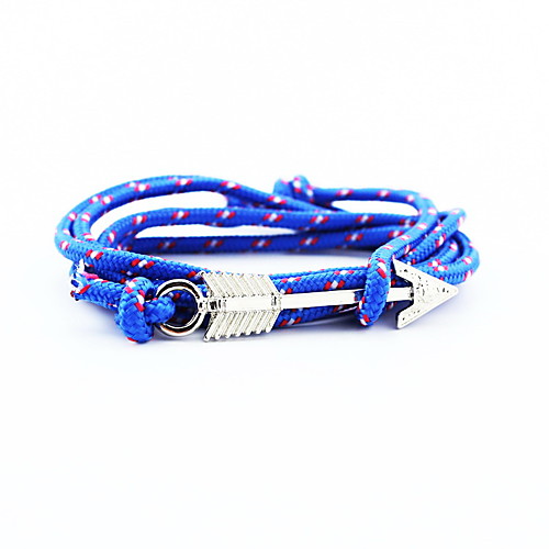 

Women's Wrap Bracelet Leather Bracelet Anchor Bohemian Fashion Leather Bracelet Jewelry Red / Green / Blue For Daily Casual