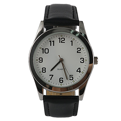

Men's Wrist Watch Quartz Quilted PU Leather Black Casual Watch Analog Ladies Charm Casual Fashion - Black