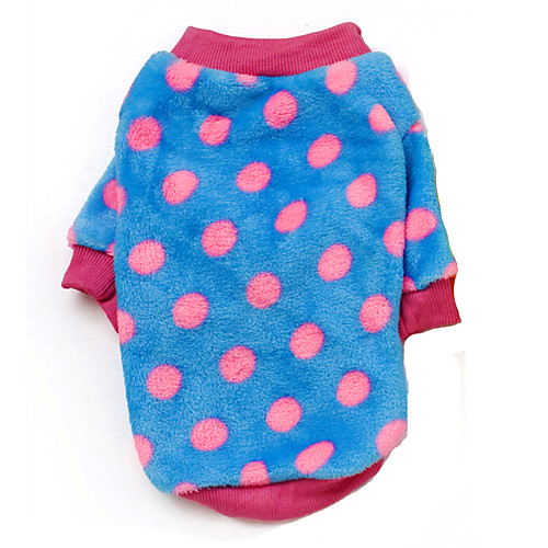 

Dog Coat Sweater Dog Clothes Polka Dot Stars Brown Blue Watermelon Polar Fleece Costume For Winter