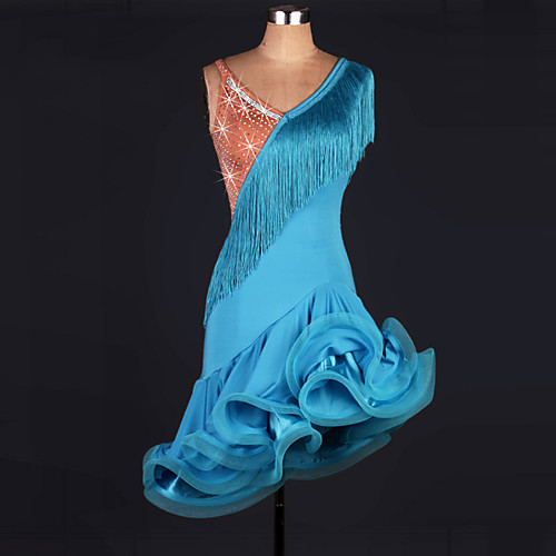 

Latin Dance Dress Tassel Women's Performance Sleeveless High Modal