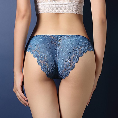 

Women's Lace Sexy Briefs Solid Colored Black Wine White One-Size