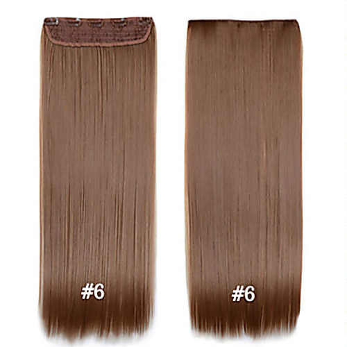 

Straight Clips Synthetic Hair 22 inch Hair Extension Clip In Clip In / On Women's Daily