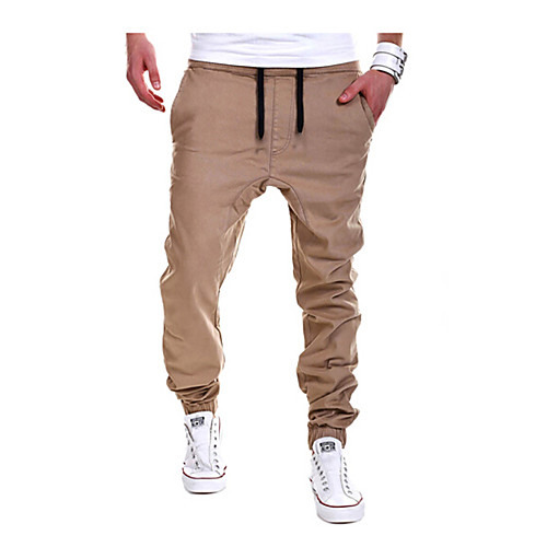 

Men's Basic Sport Daily Casual Straight / wfh Sweatpants Pants - Solid Colored Cotton Spring Fall Black Gray Khaki XL XXL XXXL