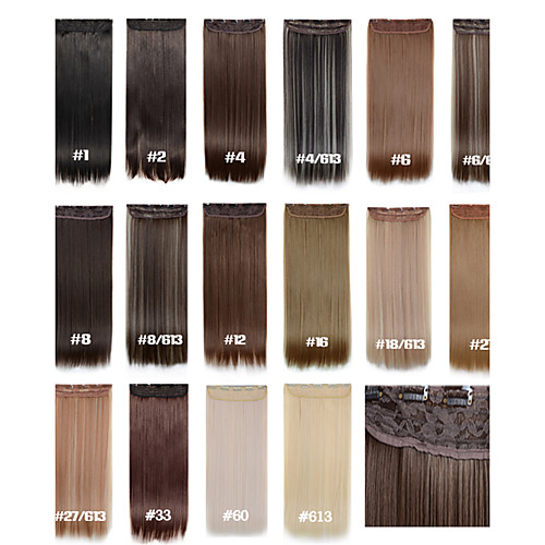 

Straight Classic Synthetic Hair 22 inch Hair Extension Clip In / On Women's Daily