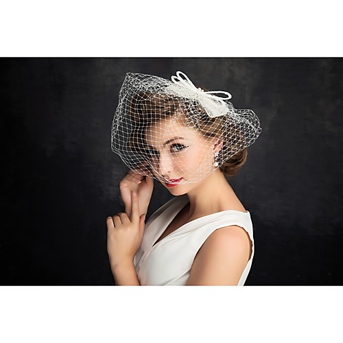 

Pearl / Net Fascinators / Headwear with Floral 1pc Special Occasion / Horse Race Headpiece