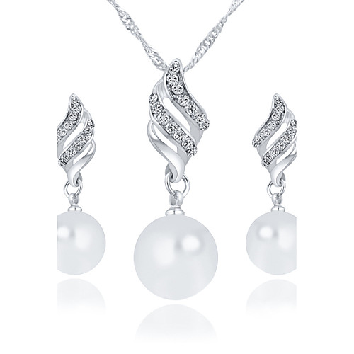

Women's Pendant Necklace Necklace / Earrings Bridal Jewelry Sets Fashion Imitation Pearl Rhinestone Earrings Jewelry Gold / Silver For Wedding Party Daily Casual