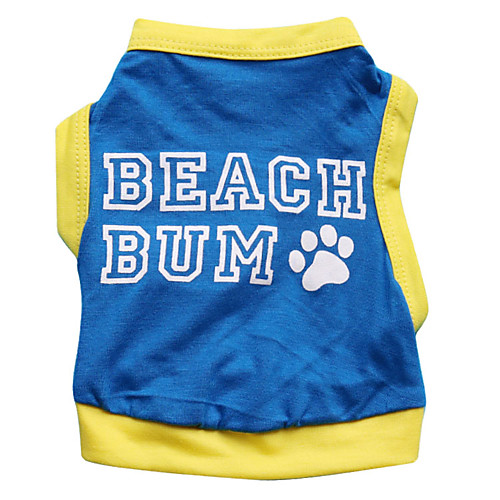 

Cat Dog Shirt / T-Shirt Dog Clothes Floral / Botanical Blue Cotton Costume For Summer Men's Women's Fashion