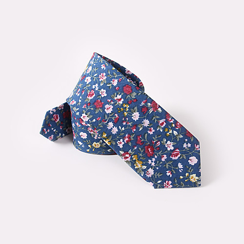 

Blue Floral Skinny Ties Cotton