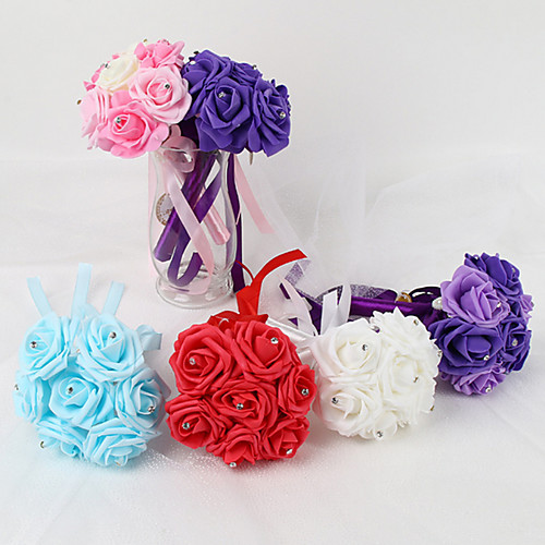 

Wedding Flowers Bouquets Wedding Elastic Satin / Foam / Satin 8.66(Approx.22cm)