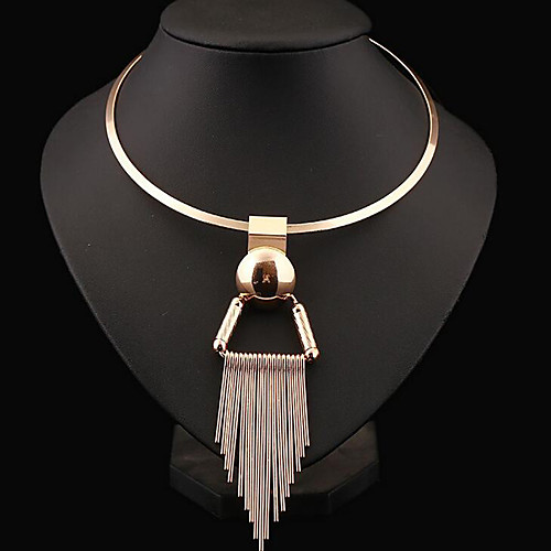 

Women's Choker Necklace Statement Necklace Tassel Bib Statement Ladies Tassel European Sterling Silver Alloy Silver Golden Necklace Jewelry For Party Daily Casual