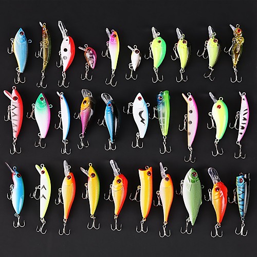 

30 pcs Swimbaits Fishing Lures Hard Bait Jerkbaits Minnow Crank Pencil Popper Vibration / VIB Floating Sinking Bass Trout Pike Sea Fishing Bait Casting Spinning Hard Plastic / Freshwater Fishing