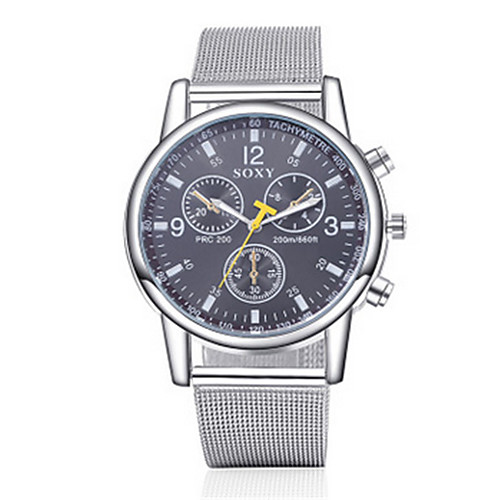 

SOXY Men's Dress Watch Quartz Stainless Steel Silver Casual Watch Analog Charm Classic - White Black