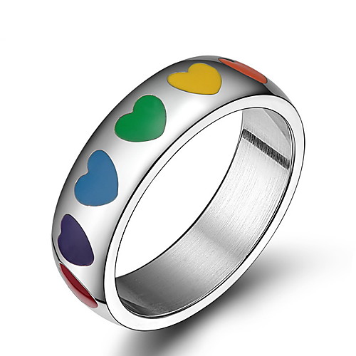 

Band Ring Stainless Steel Heart Love Fashion 6 7 8 9 10
