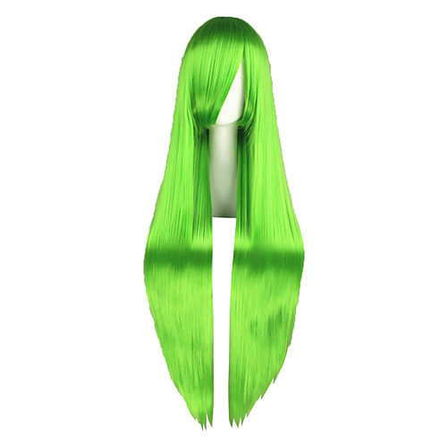 

Cosplay Wigs Code Gease Cirno Green Long Anime Cosplay Wigs 100 CM Heat Resistant Fiber Male / Female