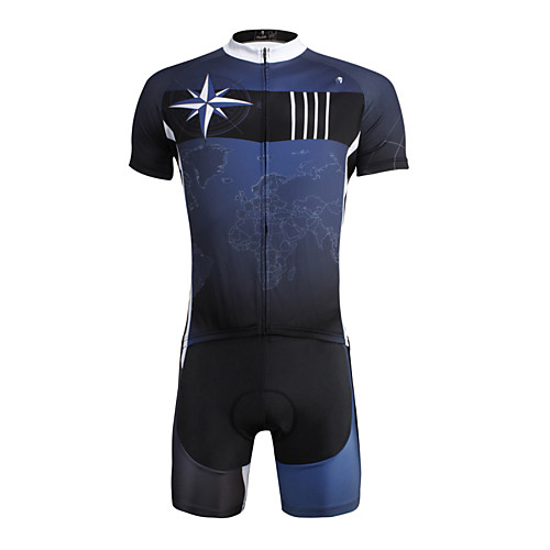 

ILPALADINO Men's Short Sleeve Cycling Jersey with Shorts Lycra Dark Blue Bike Shorts Jersey Clothing Suit Breathable 3D Pad Quick Dry Ultraviolet Resistant Reflective Strips Sports Nature & Landscapes