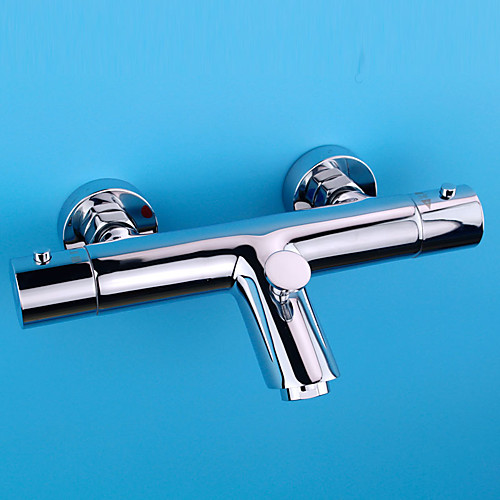 

Shower Faucet / Bathtub Faucet - Contemporary / Modern Chrome Tub And Shower Ceramic Valve Bath Shower Mixer Taps / Brass / Single Handle Two Holes