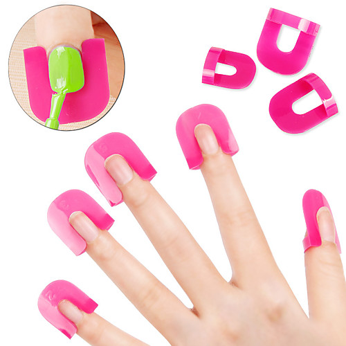 

yueton 26pcs reusable soft plastic nail polish stencil with 10 sizes