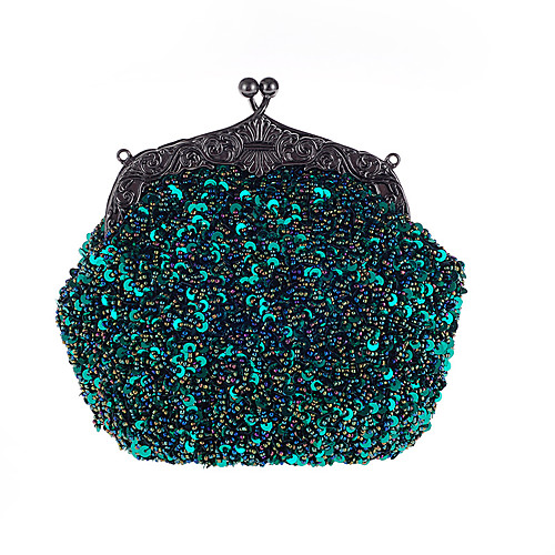 

Women's Sequin Synthetics Evening Bag / Cover Metallic Wine / Dark Gray / Champagne