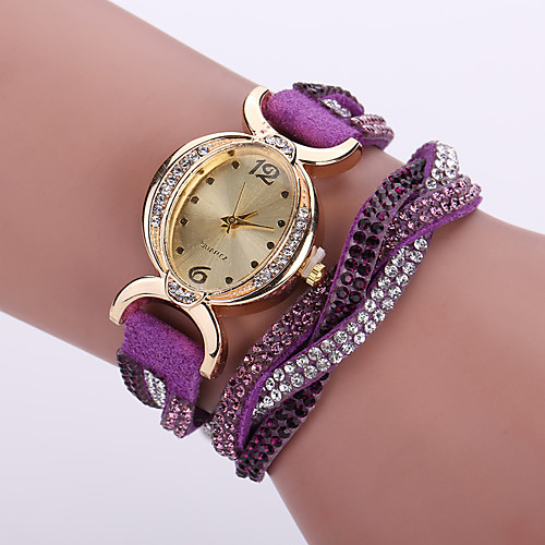 

Women's Bracelet Watch Wrist Watch Analog Quartz Ladies Imitation Diamond / / Leather / One Year