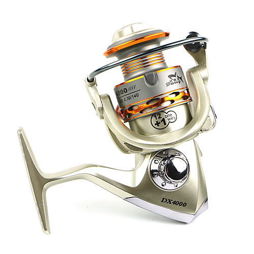 

Spinning Reel 5.5/1 Gear Ratio12 Ball Bearings Hand Orientation Exchangable Bait Casting / General Fishing - DX2000