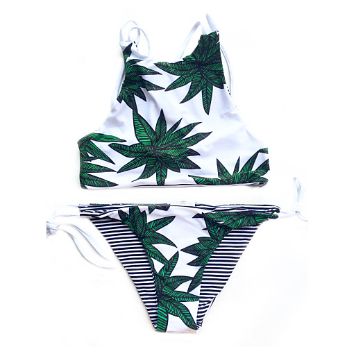 

Women's Retro Halter Neck Green Bikini Swimwear - Floral L XL XXL Green