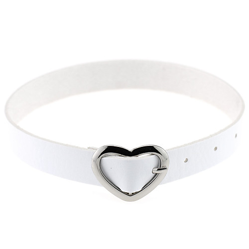

Women's Choker Necklace Collar Necklace Heart Love Ladies Personalized Vintage Punk Leather Silver Plated Alloy Light Brown Dark Brown Khaki Necklace Jewelry For Party Daily Casual Sports
