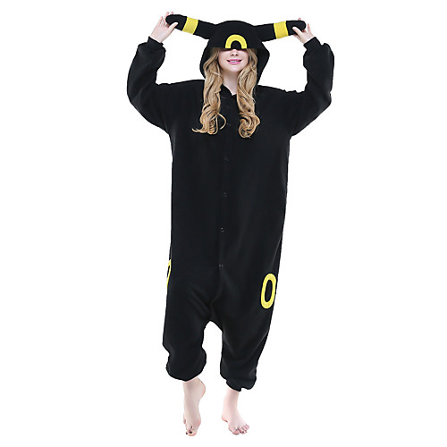 

Adults' Pika Pika Kigurumi Pajamas Onesie Pajamas Polar Fleece Black Cosplay For Animal Sleepwear Cartoon Halloween Festival / Holiday / Christmas