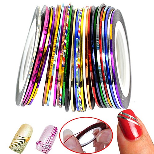 

30 pcs Nail Foil Striping Tape nail art Manicure Pedicure Classic Daily / Foil Stripping Tape