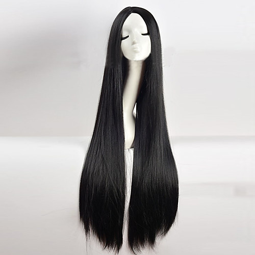 

halloweencostumes The Addams Family Wig Long Black Wig Cosplay Costume Wig Synthetic Wig Cosplay Wig Long Azure Light Brown Lake Blue Blonde Pink Synthetic Hair 34 Inch Women'S
