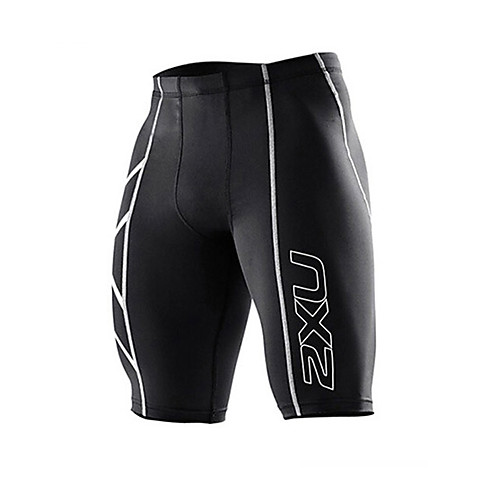 

Men's Running Shorts Athletic Shorts Bottoms Spandex Gym Workout Exercise & Fitness Racing Leisure Sports Running Breathable Quick Dry Anatomic Design Sport Black Silver / Athleisure