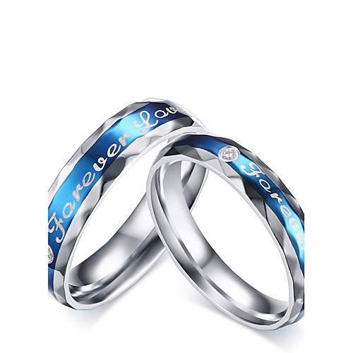

Unisex Couple Rings Band Ring spinning ring Cubic Zirconia Silver-Blue Stainless Steel Cubic Zirconia Tassel Vintage Fashion Wedding Party Jewelry
