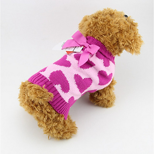 

Dog Sweater Puppy Clothes Heart Fashion Winter Dog Clothes Puppy Clothes Dog Outfits Rose Costume for Girl and Boy Dog Cotton XS S M L