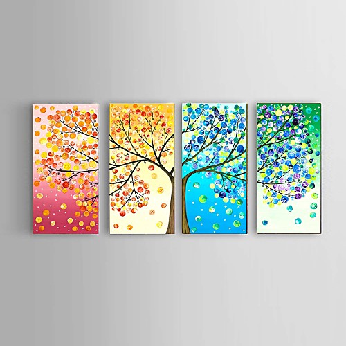 

Oil Painting Hand Painted Vertical Abstract Landscape Still Life Modern With Stretched Frame / Four Panels