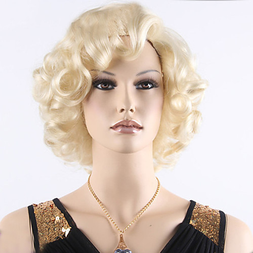 

Synthetic Wig Curly Curly Wig Short Blonde Synthetic Hair Women's Blonde