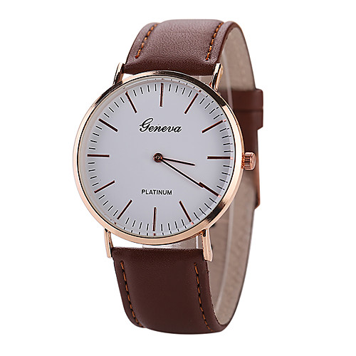 

Geneva Men's Wrist Watch Quartz Leather Black / White Casual Watch Analog Casual Minimalist Simple watch - Black Brown One Year Battery Life / Tianqiu 377
