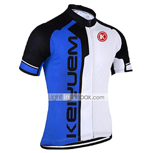 

KEIYUEM Men's Women's Short Sleeve Cycling Jersey Coolmax Silicon Red Green Blue Bike Jersey Top Breathable Quick Dry Ultraviolet Resistant Sports Clothing Apparel / Stretchy / Back Pocket