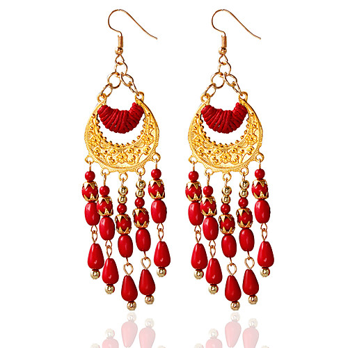 

Women's Tassel Earrings Jewelry White / Black / Red For Wedding