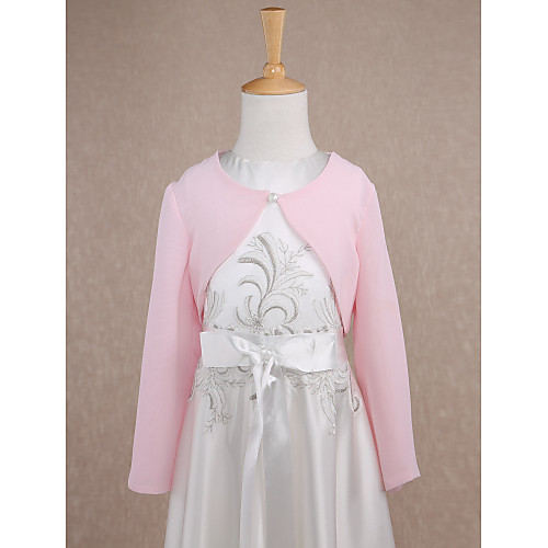 

Long Sleeve Shrugs Chiffon Wedding / Party Evening Kids' Wraps With Button