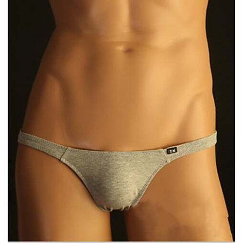 

Men's Briefs Underwear Solid Colored Low Waist Black White Gray M L XL