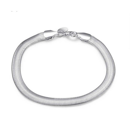 

Women's Chain Bracelet Charm Bracelet Crossover Snake Ladies Personalized Punk Fashion Sterling Silver Bracelet Jewelry Silver For Wedding Party Daily Casual