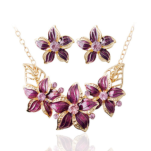 

Women's Bridal Jewelry Sets Earrings Jewelry White / Black / Dark Red For Wedding Party Daily / Necklace