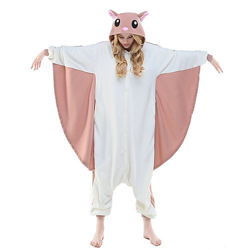 

Adults' Kigurumi Pajamas Squirrel Flying Squirrel Animal Onesie Pajamas Polar Fleece Pink Cosplay For Men and Women Animal Sleepwear Cartoon Festival / Holiday Costumes