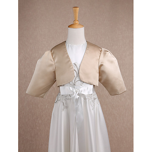 

Satin Wedding / Party Evening Kids' Wraps With Ruched Shrugs