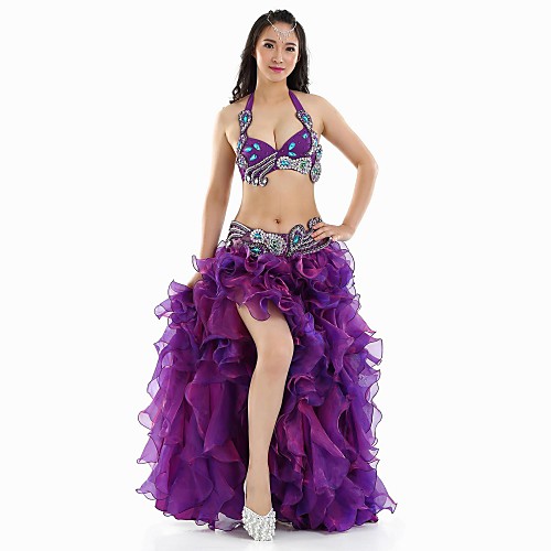 

Belly Dance Top Split Front Women's Performance Sleeveless Dropped Polyester