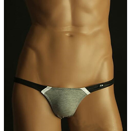 

Men's Briefs Underwear Patchwork Low Waist Black White Gray M L XL