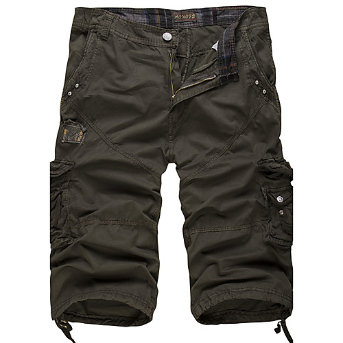 

Men's Active Military Cotton Daily Holiday Going out Loose Shorts Pants Solid Colored White Black Blue / Summer / Weekend