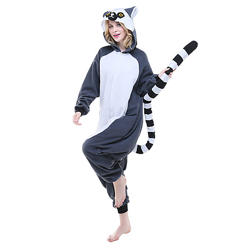 

Adults' Kigurumi Pajamas Lemur Animal Onesie Pajamas Polar Fleece Ink Blue Cosplay For Men and Women Animal Sleepwear Cartoon Festival / Holiday Costumes