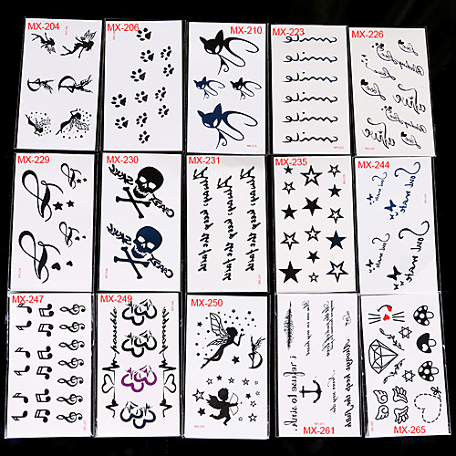 

30 pcs Temporary Tattoos Non Toxic Body / Hand / brachium Paper Tattoo Stickers