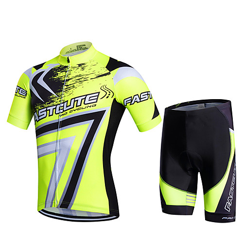 

Fastcute Men's Short Sleeve Cycling Jersey with Shorts Red Green Blue Geometic Plus Size Bike Shorts Pants / Trousers Jersey Breathable 3D Pad Quick Dry Sweat-wicking Sports Polyester Lycra Geometic